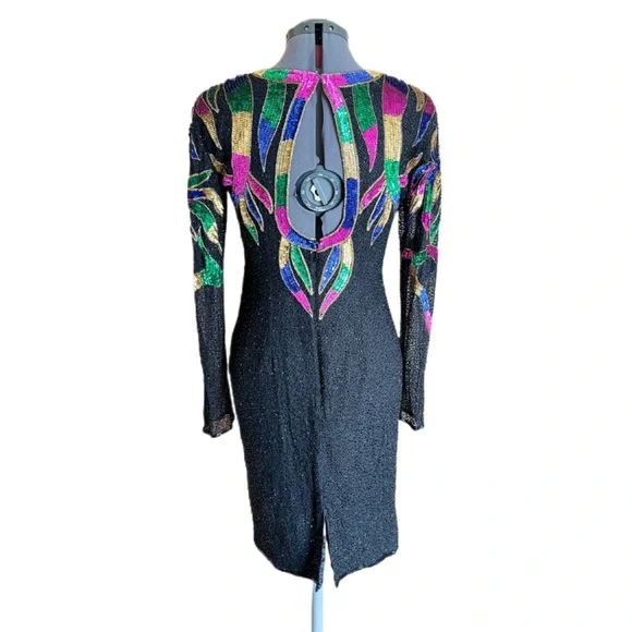 Vintage Colorful Sequin Dress - Picture 2 of 10